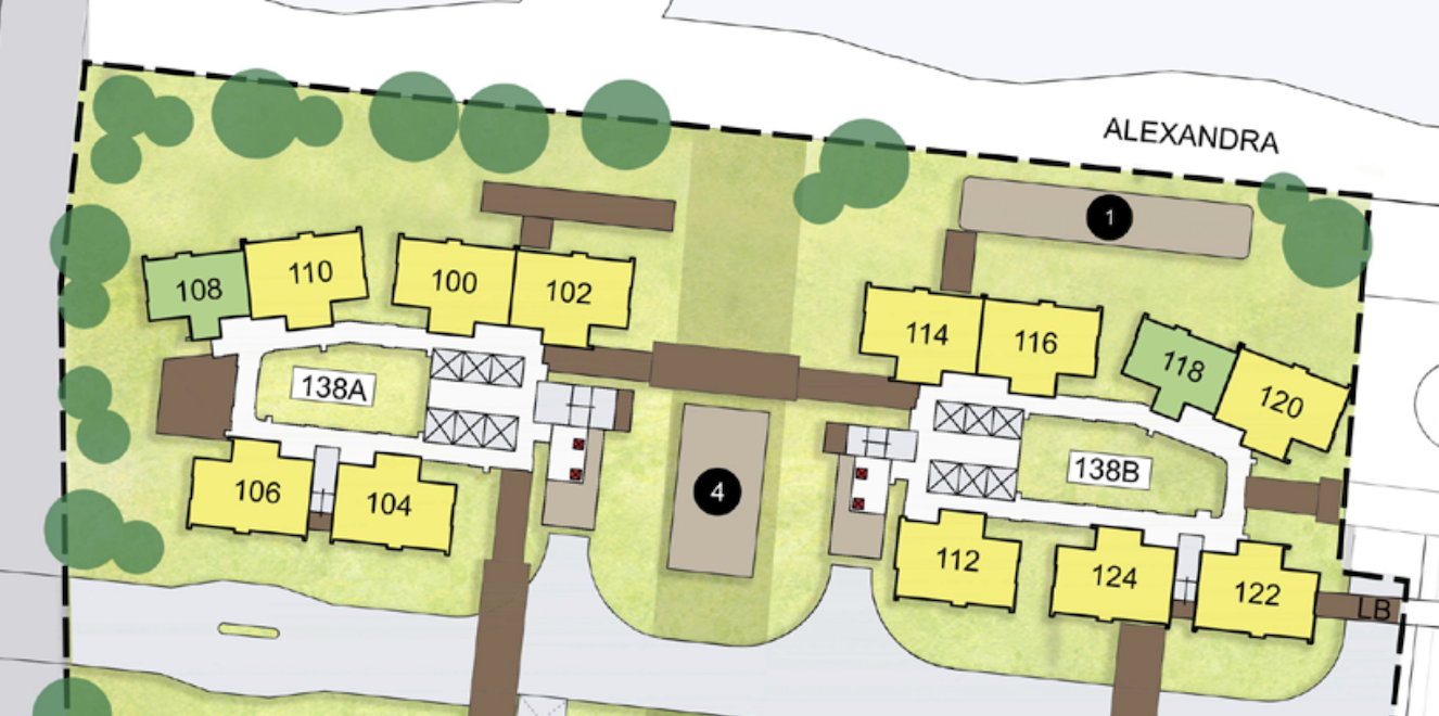 Alexandra Peaks Site Plan with Best Units Highlighted